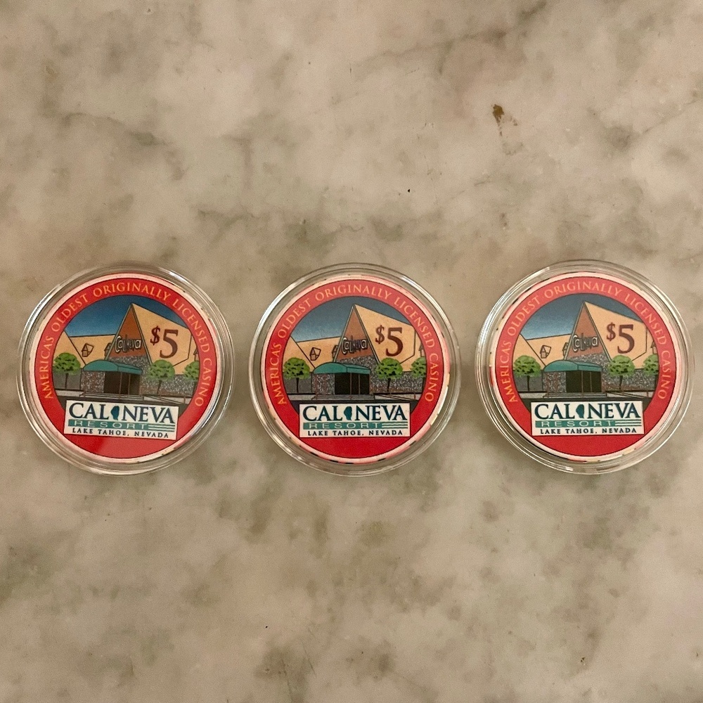Three 70th Anniversary Cal-Neva Chips
